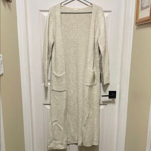 MUS & BOMBON |Barcelona |Lumina | Cream w/Tan Stripe| Open-Front Cardigan|Size S